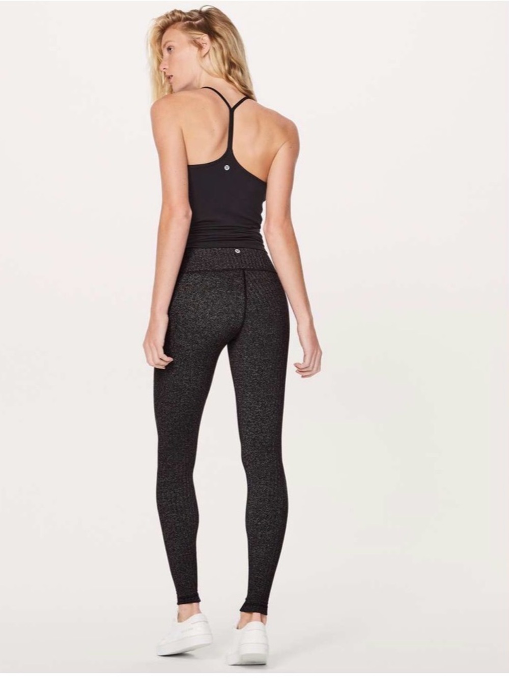 LULULEMON Wunder Under Hi-Rise Tight *28" Heathered Herringbone Heathered Black